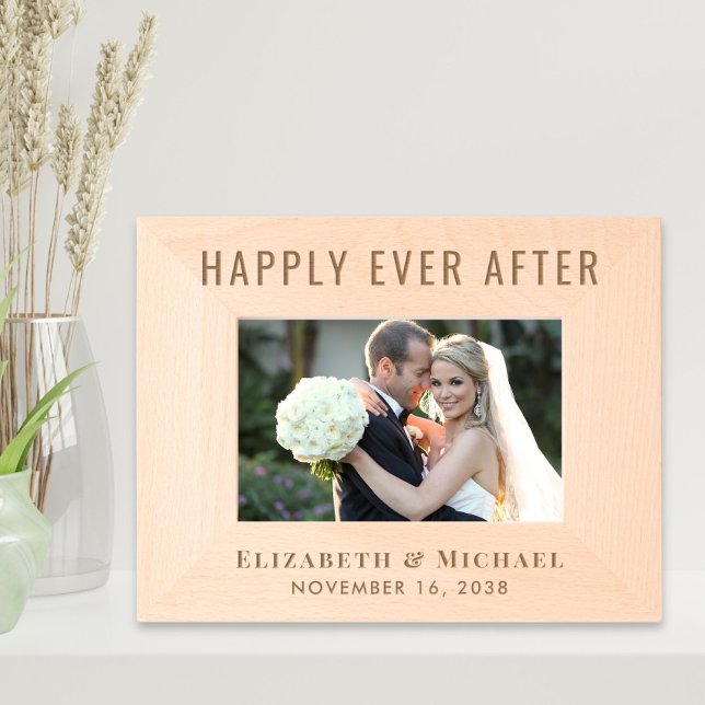 Elegant Happily Ever After Wedding Photo Etched Frames (Creator Uploaded)