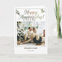 Elegant Happy Anniversary Personalised Photo