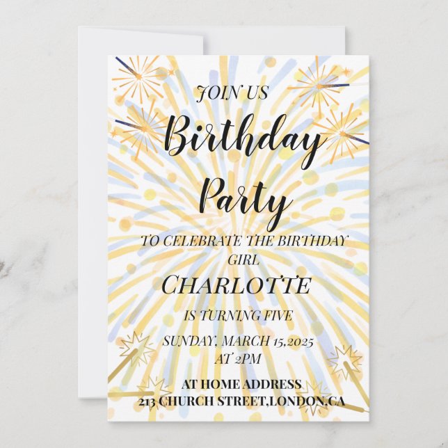Elegant Happy Birthday Card  (Front)