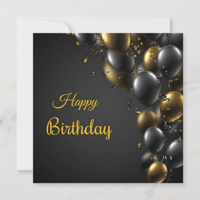 Elegant Happy Birthday Card Invitation (Front)