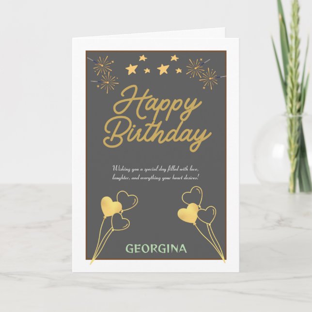 ELEGANT Happy Birthday Celebration Card (Front)