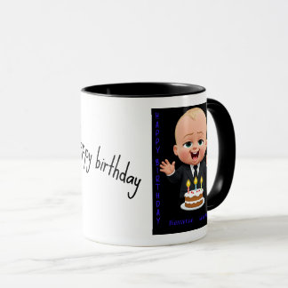 Elegant "Happy Birthday" coffee mug