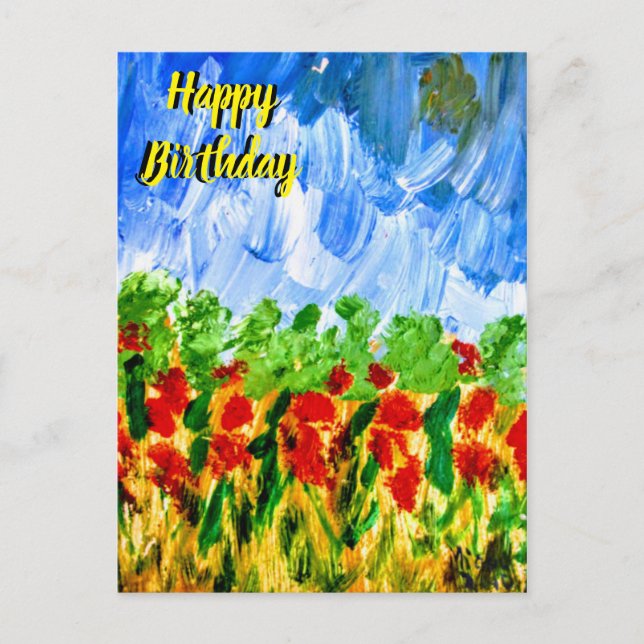 Elegant Happy Birthday Postcard (Front)