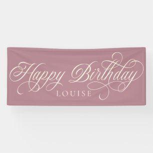 Elegant Happy Birthday script custom  Banner