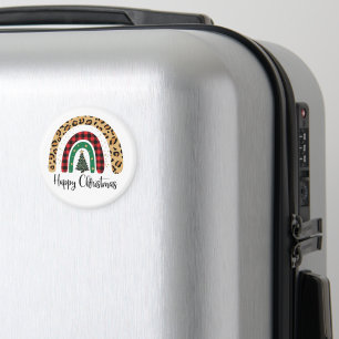 Elegant Happy Christmas Text Art Tree Magnet