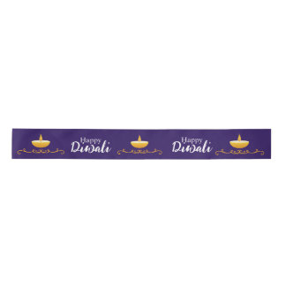 Elegant Happy Diwali Custom Satin Ribbon