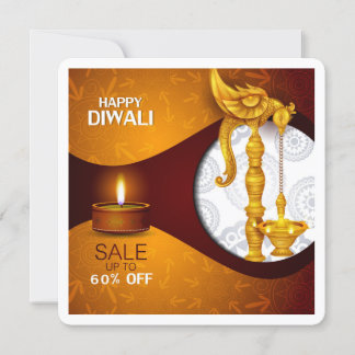 Elegant Happy Diwali Festival Greetings Card