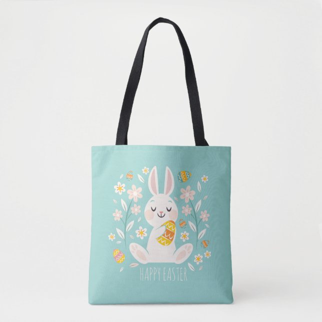 Elegant Happy Easter Bunny | Tote Bag (Front)