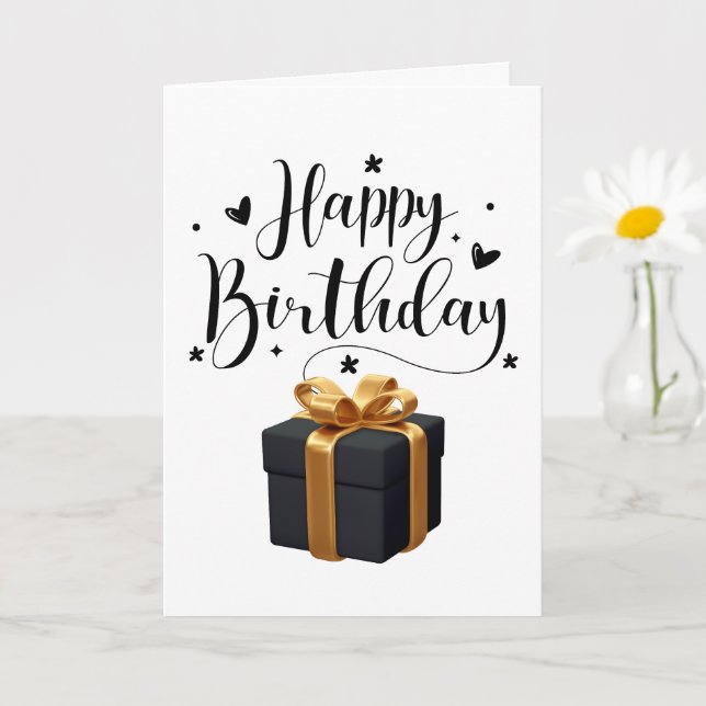 Elegant Happy Greeting Birthday Card (Small Plant)
