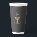 Elegant Happy Hanukkah Golden Menorah Latte Mug<br><div class="desc">Digital Art by Liliumdes.
Customise it with your details.</div>