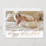 Elegant Happy Hanukkah | Rose Gold Photo Holiday Card<br><div class="desc">By Redefined Designs</div>