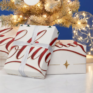 Elegant Happy Holidays Burgundy Christmas Wrapping Paper