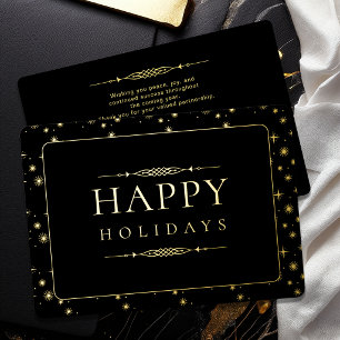 Elegant Happy Holidays Business Gold Foil
