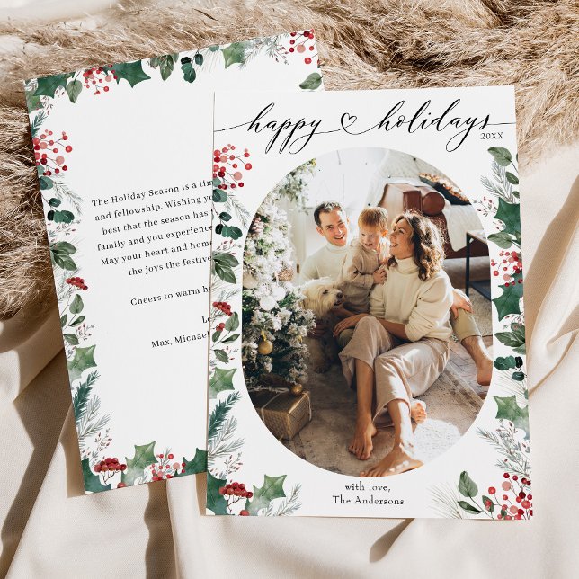 Elegant Happy Holidays Card with Custom Message  (Creator Uploaded)