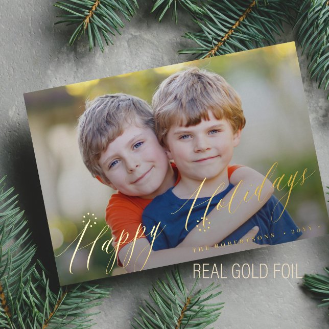 Elegant Happy Holidays gold photo (Creator Uploaded)