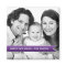 Elegant Happy Holidays Purple Ribbon Family Photo