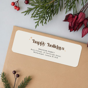 Elegant Happy Holidays Retro Script Christmas
