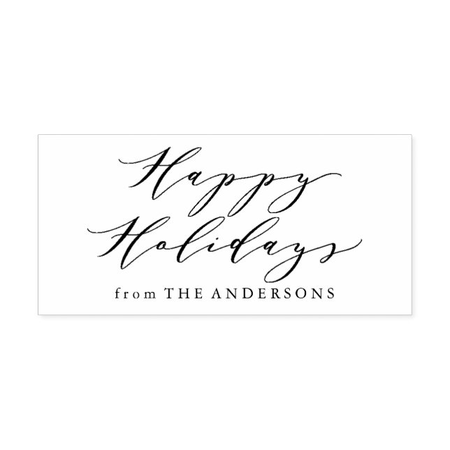 Elegant Happy Holidays | Return Address Stamp (Imprint)