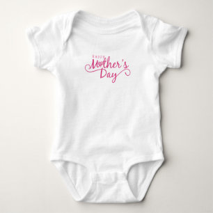 Elegant Happy Mother's Day Calligraphy   Bodysuit