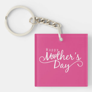 Elegant Happy Mother's Day Calligraphy   Keychain