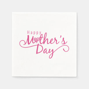 Elegant Happy Mother's Day Calligraphy Napkin