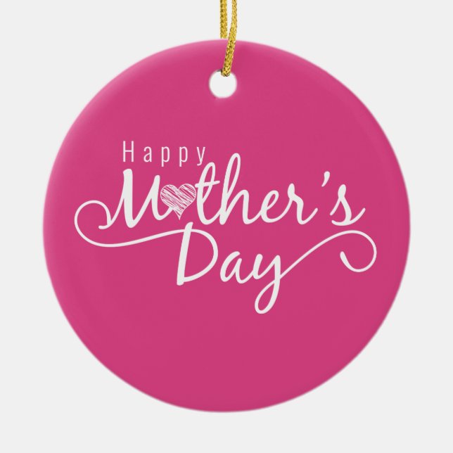 Elegant Happy Mother's Day Calligraphy | Ornament (Front)