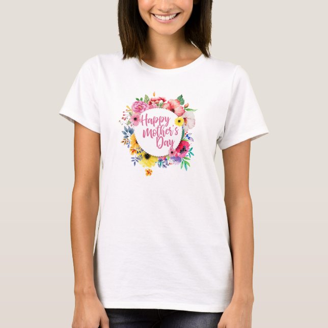 Elegant Happy Mother's Day Floral | Circle Top (Front)
