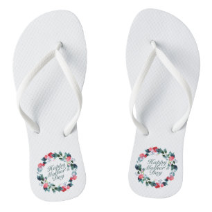 Elegant Happy Mother's Day Floral   Flip Flops
