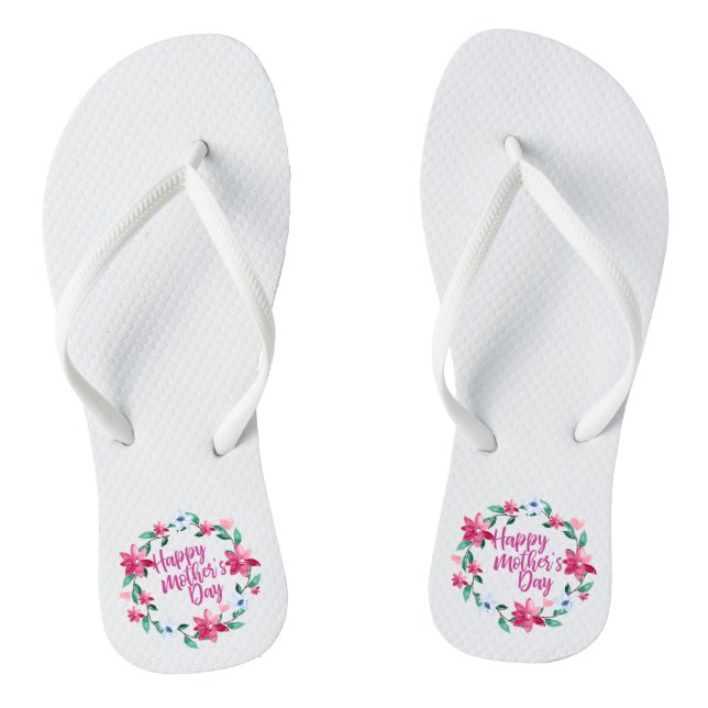 Elegant Happy Mother's Day Floral | Flip Flops (Footbed)