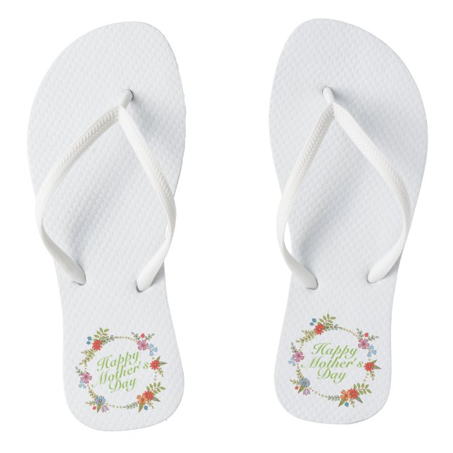 Elegant Happy Mother's Day Floral | Flip Flops (Footbed)