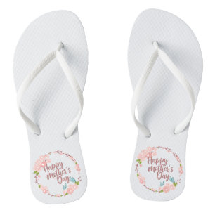 Elegant Happy Mother's Day Floral   Flip Flops