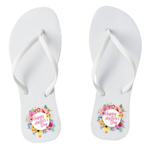 Elegant Happy Mother's Day Floral   Flip Flops