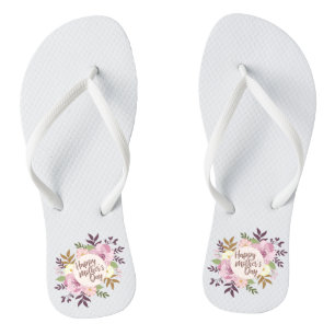 Elegant Happy Mother's Day Floral   Flip Flops