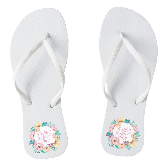 Elegant Happy Mother's Day Floral | Flip Flops (Footbed)