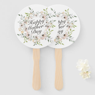 Elegant Happy Mother's Day Floral Frame Hand Fan