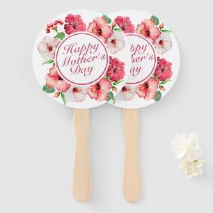Elegant Happy Mother's Day Floral Frame Hand Fan
