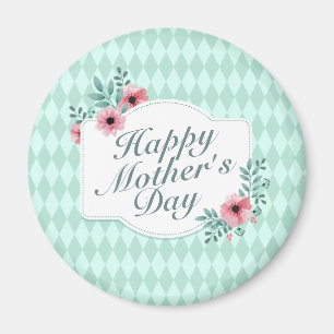 Elegant Happy Mother's Day Floral Frame Magnet