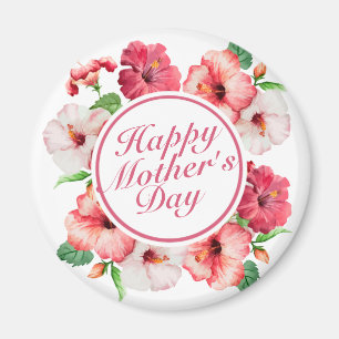 Elegant Happy Mother's Day Floral Frame Magnet