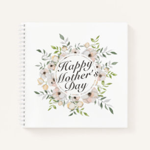 Elegant Happy Mother's Day Floral Frame Notebook