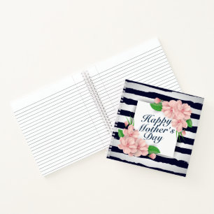Elegant Happy Mother's Day Floral Frame Notebook
