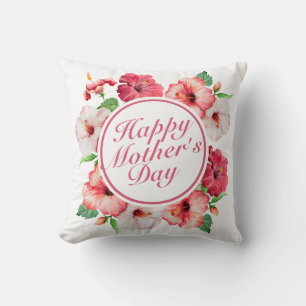 Elegant Happy Mother's Day Floral Frame   Pillow