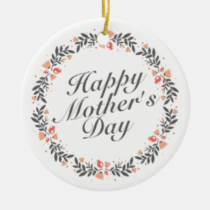 Elegant Happy Mother's Day Floral Ornament