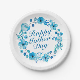Elegant Happy Mother's Day Floral Paper Plate