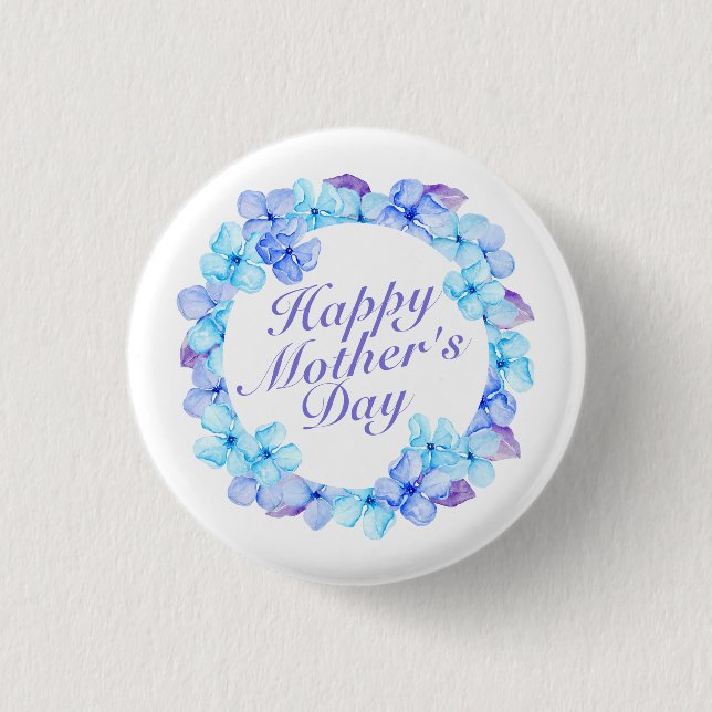 Elegant Happy Mother's Day Floral | Pin Button (Front)
