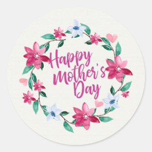 Elegant Happy Mother's Day Floral   Sticker Seal