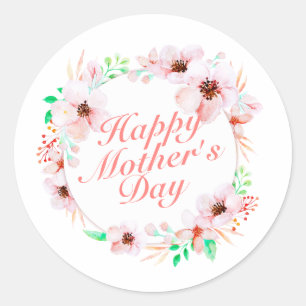 Elegant Happy Mother's Day Floral   Sticker Seal