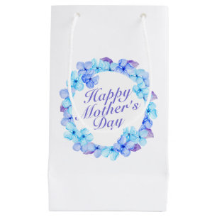 Elegant Happy Mother's Day Floral Wreath Gift Bag