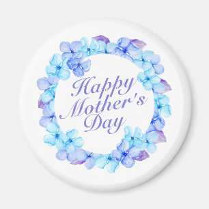 Elegant Happy Mother's Day Floral Wreath   Magnet