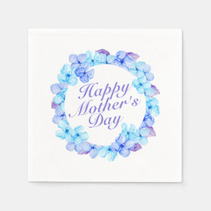 Elegant Happy Mother's Day Floral Wreath Napkin