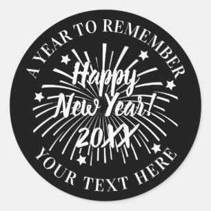 Elegant Happy New Year 2021 custom seal stickers